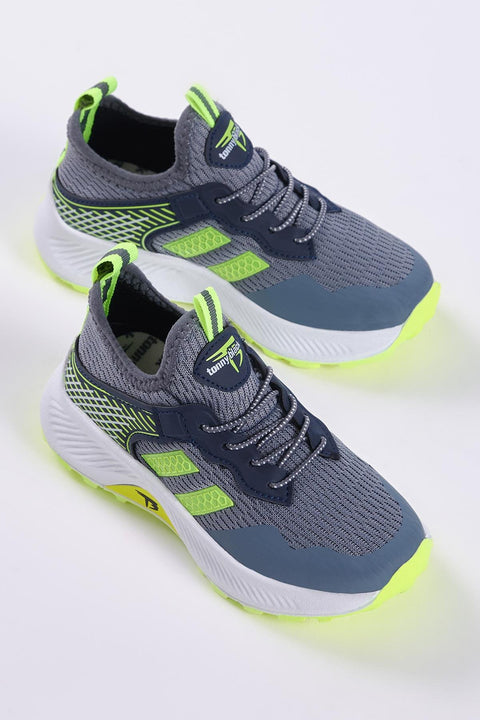 Tonny Black Kids Dark Gray & Line Sneakers | Tonny Black In Lebanon