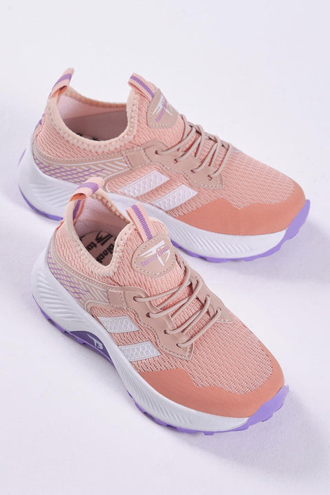 Tonny Black Kids Coral & Purple Sport Sneakers | Tonny Black In Lebanon