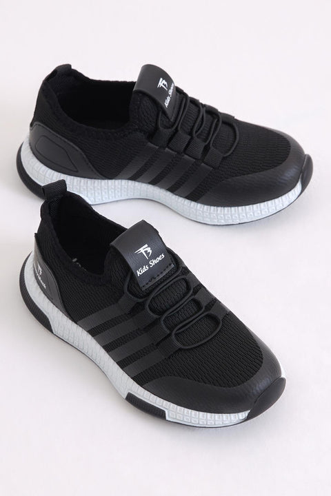 Tonny Black Kids Black & White Sneakers | Tonny Black In Lebanon