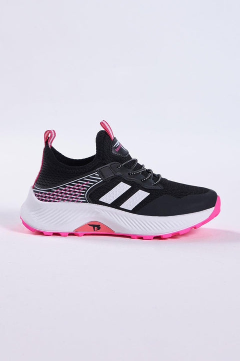 Tonny Black Kids Black & Fuchsia Sneakers | Tonny Black In Lebanon