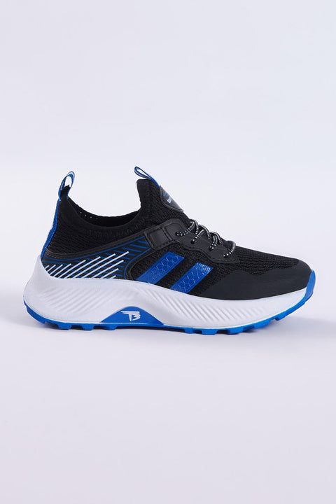 Tonny Black Kids Black & Blue Fabric Lace-Up Sneakers |Tonny Black In Lebanon