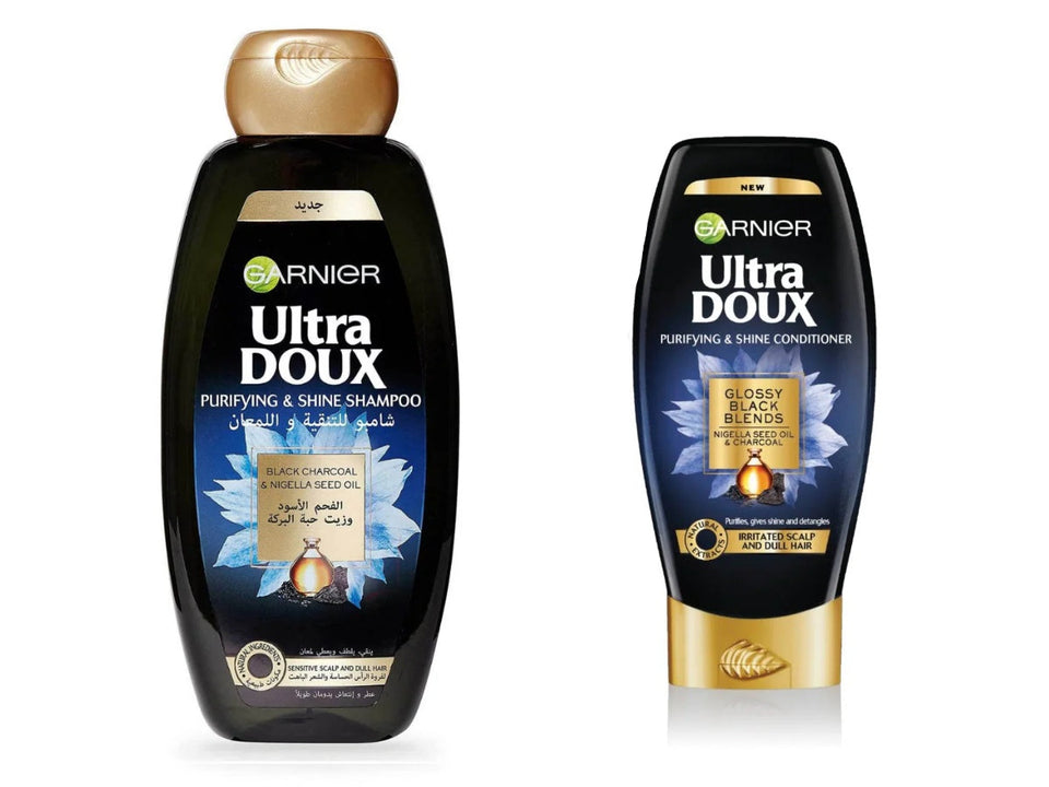 Garnier Ultra Doux Black Charcoal & Nigella Seed Oil Shampoo 400ml + Conditioner 200ml (-20% OFF) | Garnier In Lebanon