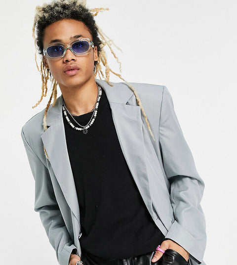 Collusion Men's Grey Blazer ANF1703