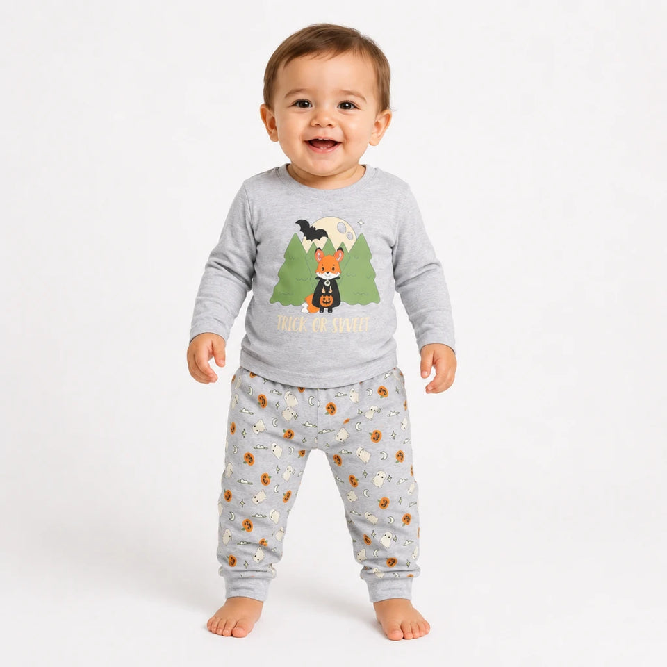 Sinsay Baby Boy's "Trick or Sweet" Halloween Fox Pajama Set