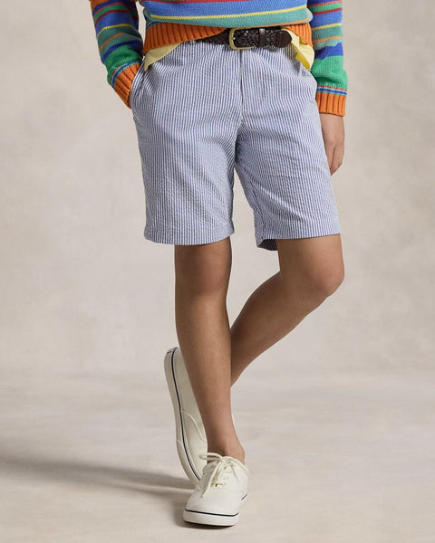 Polo Ralph Lauren Boy's Blue Seersucker Preppy Shorts | Polo Ralph Lauren In Lebanon