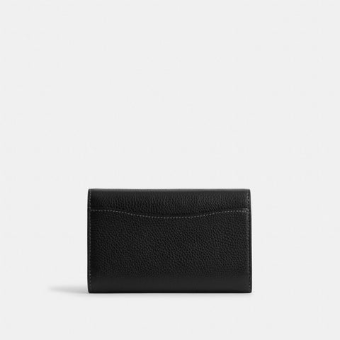 Coach Women's Black Essential Medium Flap Leather Wallet | Coach In Lebanon
