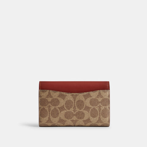 Coach Women's Burgundy/Beige Flap Wallet |Coach in Lebanon