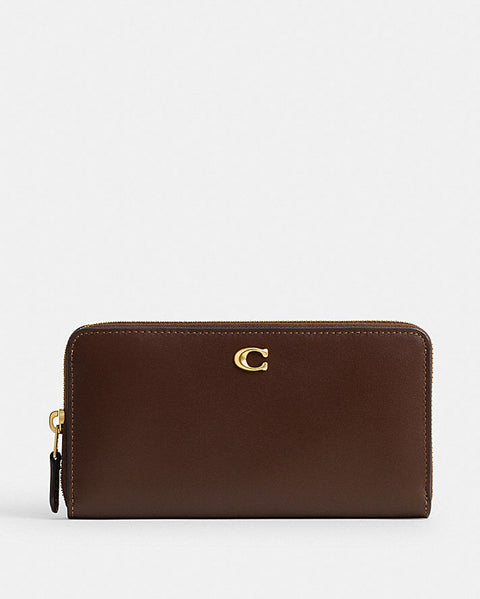 Coach Women's Brown Essential Slim Accordion Leather Zip Around Wallet | Coach In Lebanon