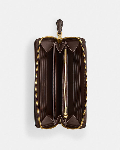 Coach Women's Brown Essential Slim Accordion Leather Zip Around Wallet | Coach In Lebanon