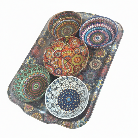Crete Metal Bowls Traditional Pattern Sets (53-130)