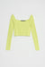 Nu-in Women's Green Cropped Square Neck Rib Top | Nu-in In Lebanon