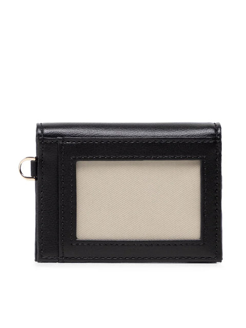 Trussardi Women's Black Leather Peony Card Holder Wallet |Trussardi In Lebanon