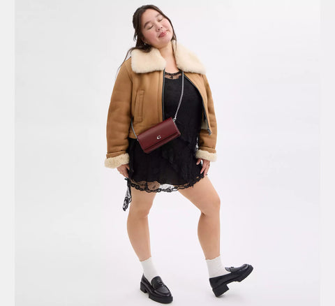 Coach Women's Burgundy Refined Leather Essential Evie Long Crossbody Bag | Coach In Lebanon