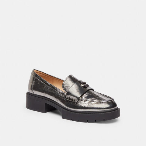 Coach Women's Grey Leah Platform Lug Sole Loafers | Coach In Lebanon