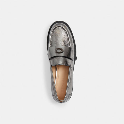 Coach Women's Grey Leah Platform Lug Sole Loafers | Coach In Lebanon