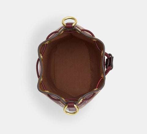 Coach Women's Tan Multi Mini Bucket Bag In Signature Canvas With Cherry Print | Coach In Lebanon