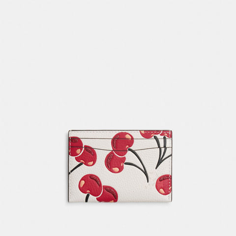 Coach Women's Beige Cherry Printed Essential Card Case Wallet | Coach In Lebanon