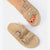 Soho Women's Beige Embellished Double Strap Comfort Slippers
