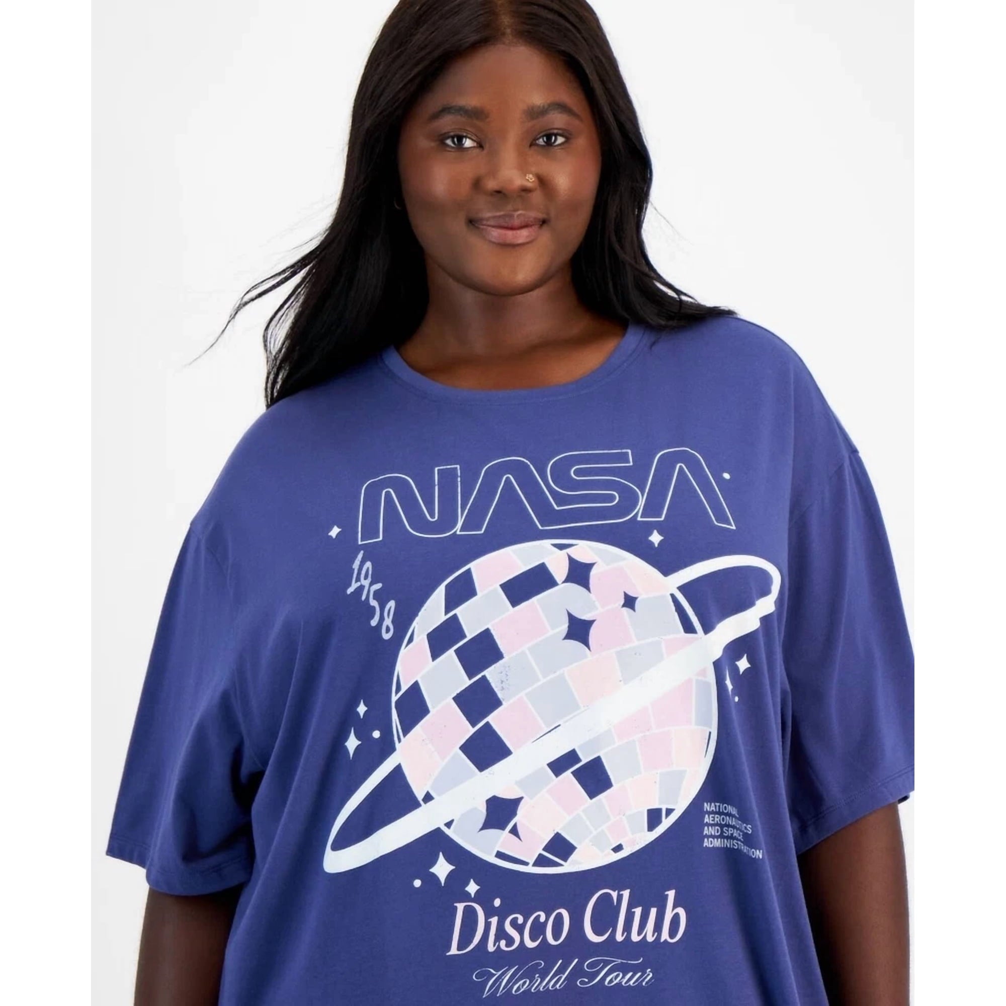 Grayson Threads Women's Navy Nasa Disco Club Graphic T-Shirt | Grayson ...