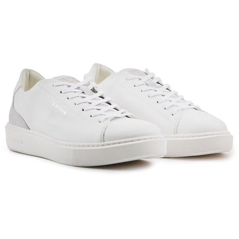 White sneakers with gray accents on a white background