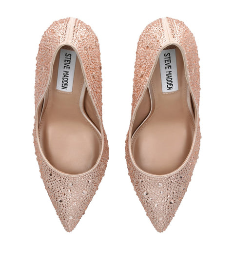 Steve Madden Women's Evelyn-R Champagne Embellished Heels | Steve Madden In Lebanon