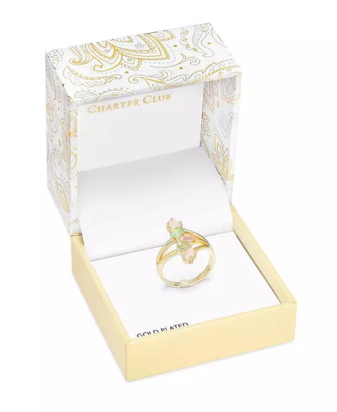 Charter Club Women's Gold-tone Mixed Color Oval Crystal Multi-row Ring |Charter Club In Lebanon