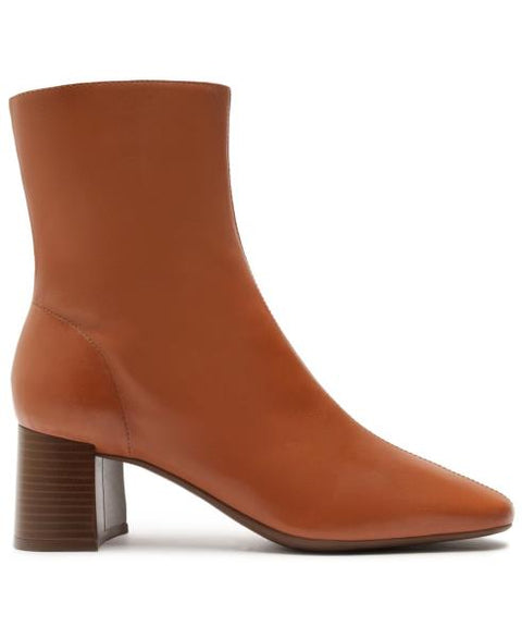 Arezzo Women's Rebecca Mid-Block Leather Booties - Roast Caramel