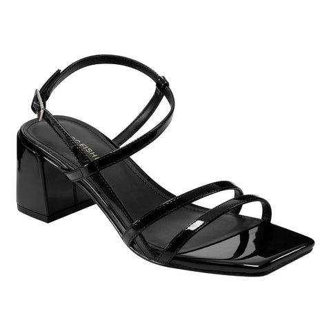 Marc Fisher Women's Black Patent Jeci Strappy Block Heel Sandals | Marc Fisher In Lebanon