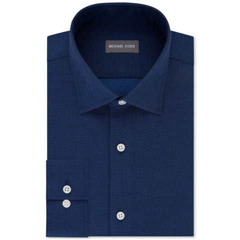 Michael Kors Men's Navy Regular Fit Airsoft Non-Iron Dress Shirt | Michael Kors In Lebanon