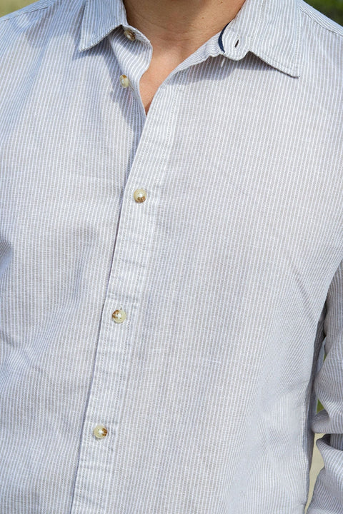 Jack & Jones Men's Light Blue Stripped Shirt | Jack & Jones In Lebanon