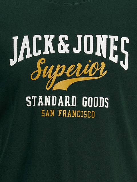 Jack & Jones Men's Pine Green Logo Print T-Shirt | Jack & Jones  In Lebanon