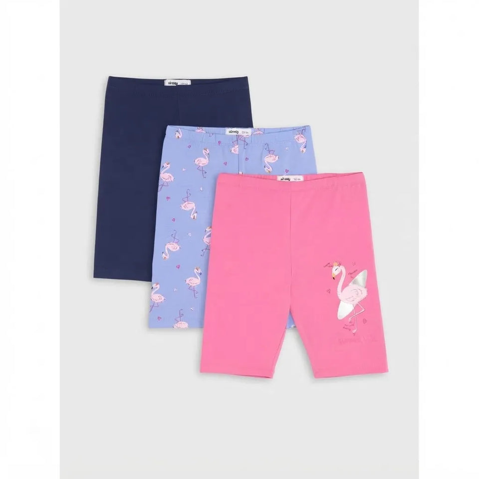 Sinsay Girl's Multicolored Stretchy Waistband3-Pack Biker Shorts