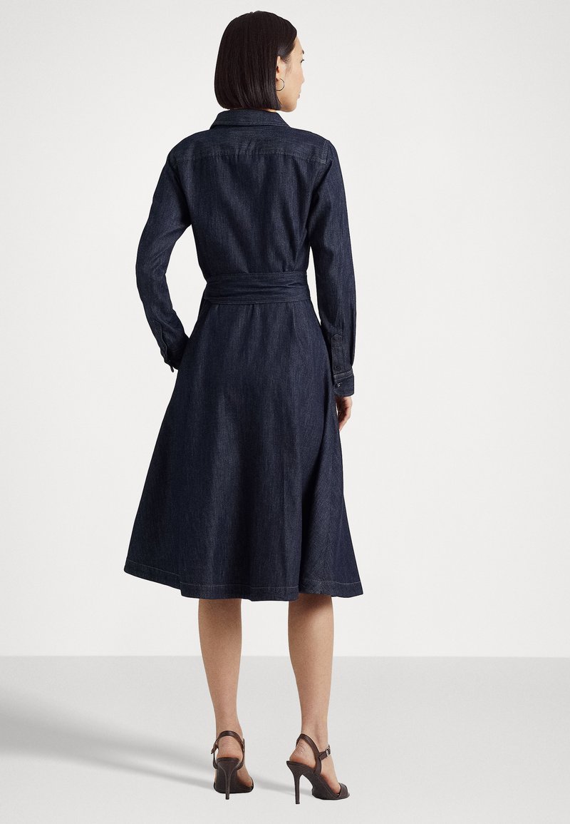 Lauren Ralph Lauren Women's Navy Denim Long Sleeve Midi Dress  |Lauren Ralph Lauren in Lebanon
