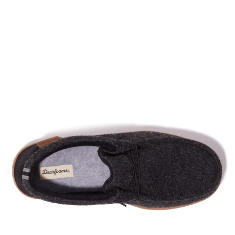 Dearfoams Men's Washed Black Bennett Closed Back Chukka House Slippers| Dearfoams In Lebanon