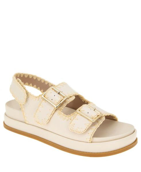 BCBGeneration Women's Beena Footbed Hook and Loop Flatform Sandals - Bianca