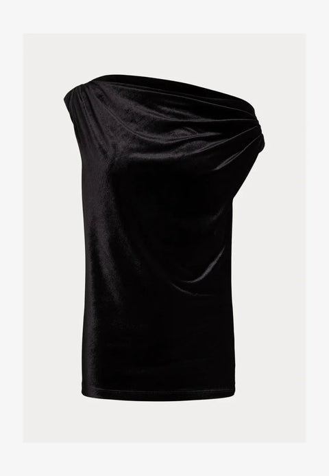 Lauren Ralph Lauren Women's Black Stretch Velvet Off-The Shoulder Blouse | Lauren Ralph Lauren In Lebanon