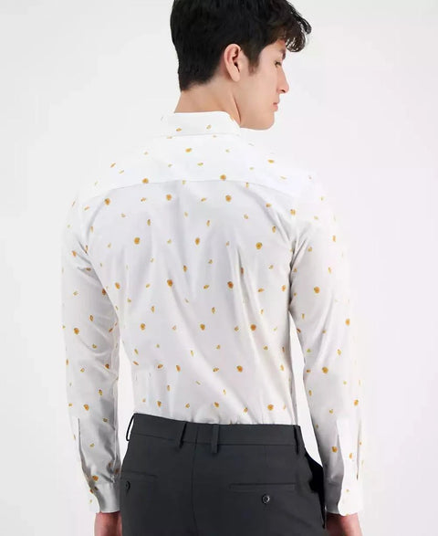 Bar III Men's White Melon-Print Shirt | Bar III In Lebanon