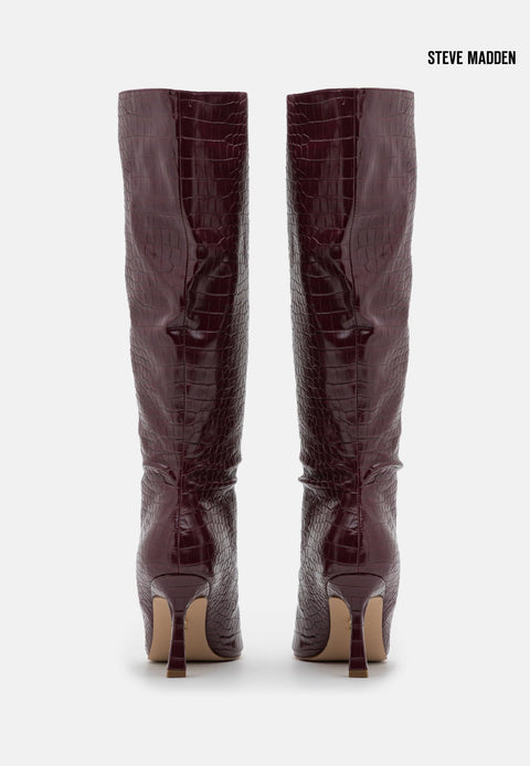Steve Madden Women's Wine Croco Jazz Up Knee Heeled Boots |Steve Madden in Lebanon