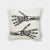 Sinsay White Square Shape Fleece Fabric Embroidered with Black Skeleton Decorative Cushion
