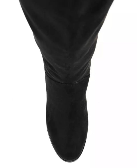 Journee Collection Women's Black Leeda Lace Up Detail Knee High Boots | Journee Collection In Lebanon