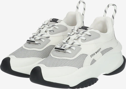 Steve Madden Women's White & Gray Belissimo Sneakers | Steve Madden In Lebanon
