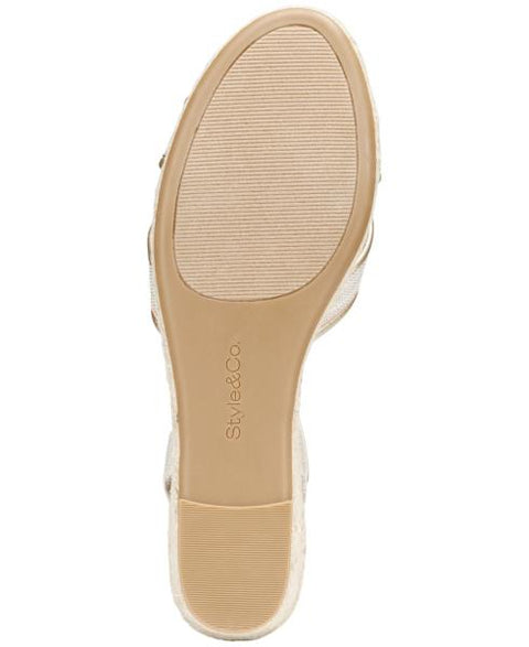 Leahh Womens Canvas Metallic Espadrilles
