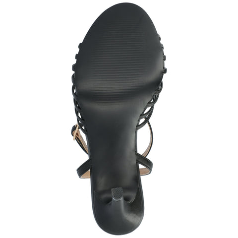 Journee Collection Women's Black Vanita Multi Strap Stiletto Open Toe Heeled Sandals | Journee Collection  in Lebanon