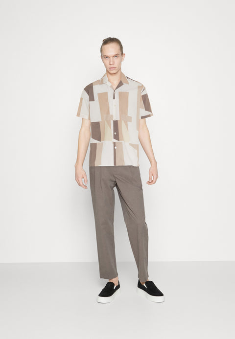 Jack & Jones Men's Multi-Beige Motive Print Resort Short Sleeve Shirt | Jack & Jones In Lebanon