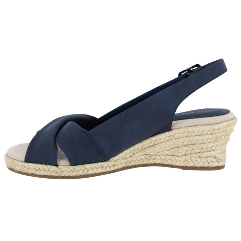 Easy Street Women's Navy Maureen Espadrille Slingback Heeled Sandals |  Easy Street  in Lebanon