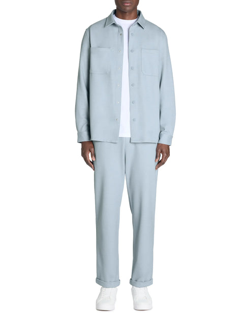 Celio Men's Light Blue Textured 2-Pocket Overshirt | Celio In Lebanon