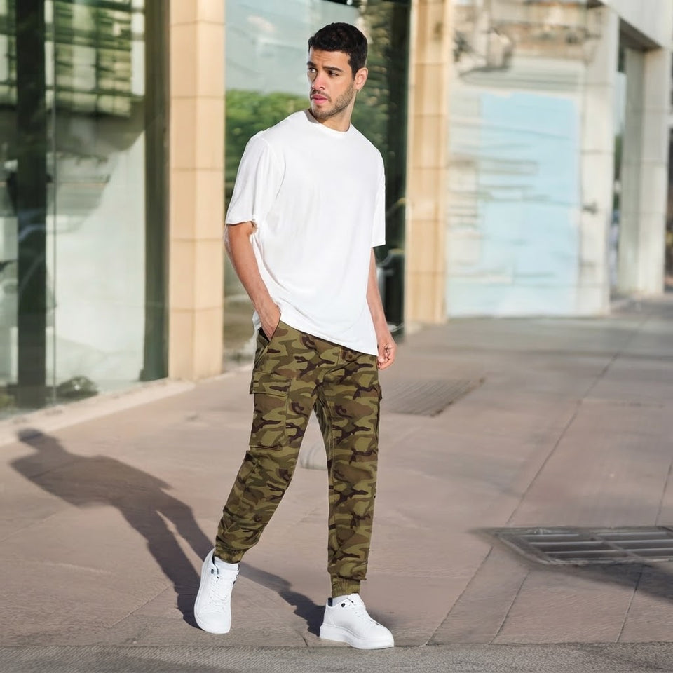 Sinsay Men's Camouflage Slim Fit Cargo Jogger