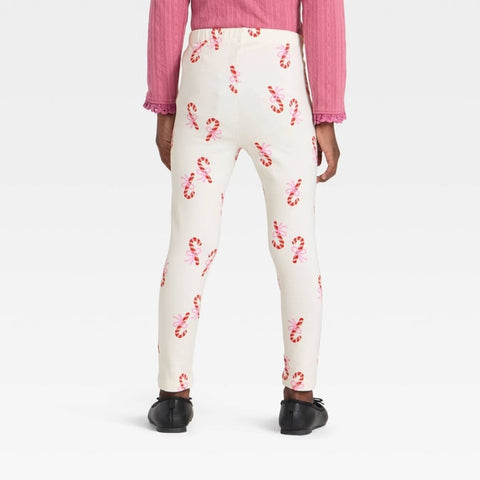 Cat & Jack Girl's White Candy Canes Printed Leggings | Cat & Jack In Lebanon