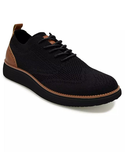 Akademiks Men's Black Olney Wingtip Knit Oxford Sneaker |Akademiks In Lebanon