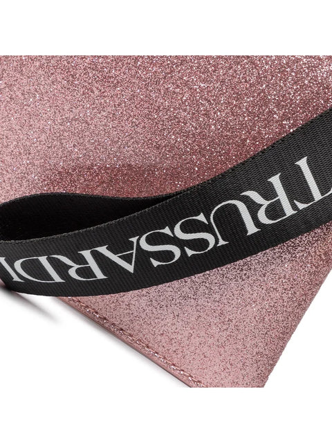 Trussardi Women's Pink Glitter Cloe Pouch Bag |Trussardi In Lebanon